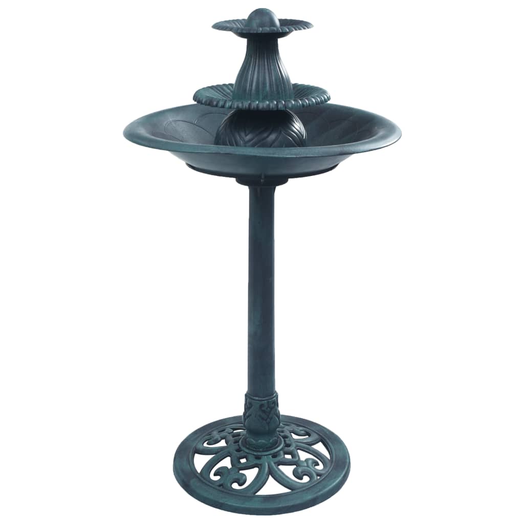 Vogelbad mit Springbrunnen Grün 50x91 cm Kunststoff Vogeltränke