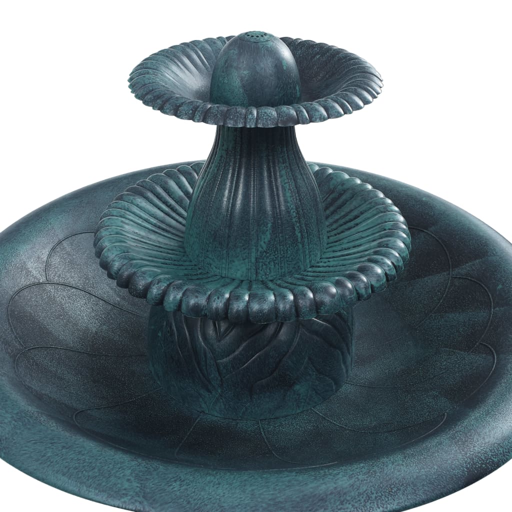 Vogelbad mit Springbrunnen Grün 50x91 cm Kunststoff Vogeltränke