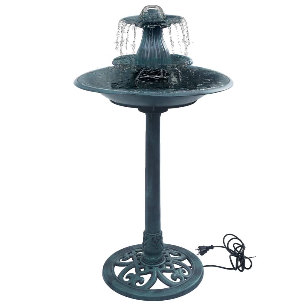 Vogelbad mit Springbrunnen Grün 50x91 cm Kunststoff Vogeltränke