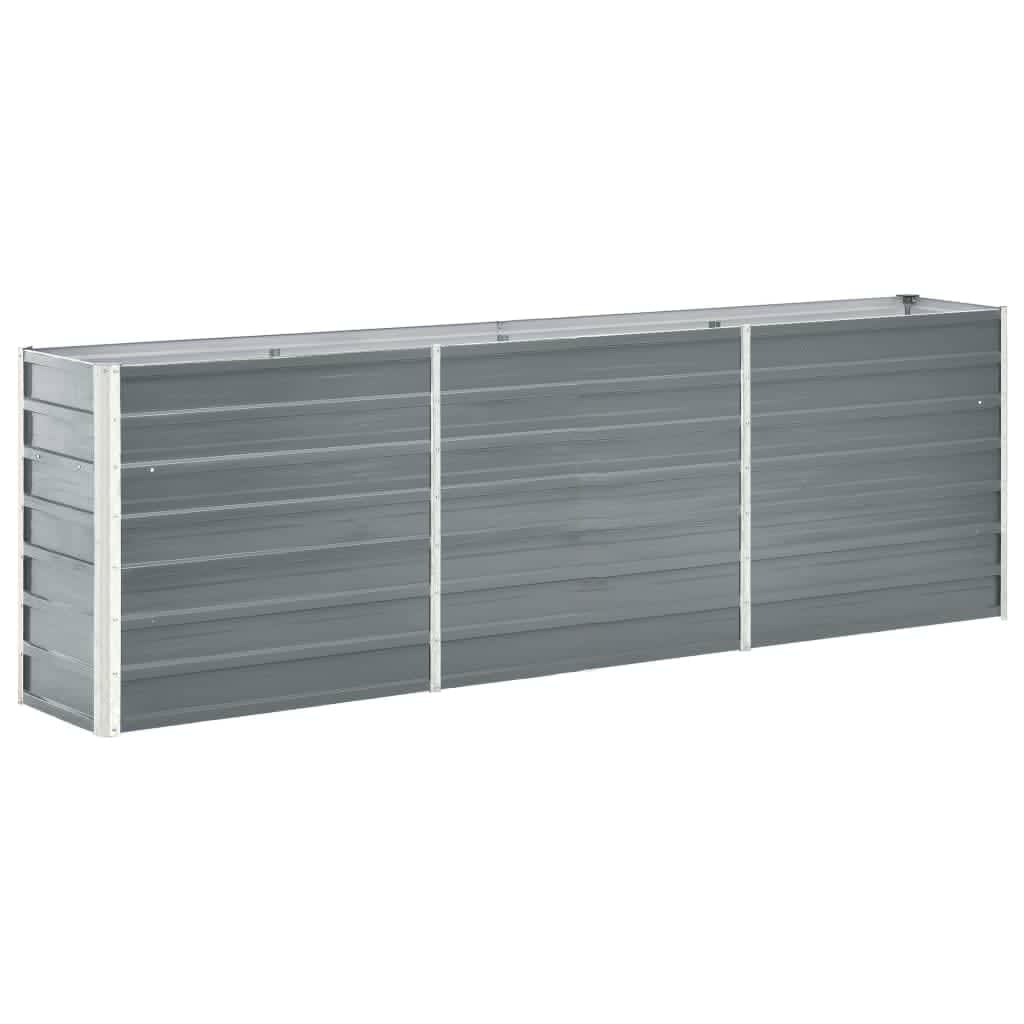 Garten-Hochbeet Verzinkter Stahl 240×40×77 cm Grau Pflanzbeet Pflanzkübel