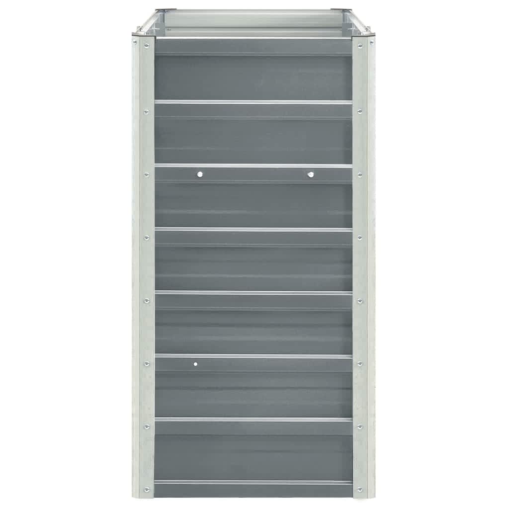 Garten-Hochbeet Verzinkter Stahl 240×40×77 cm Grau Pflanzbeet Pflanzkübel