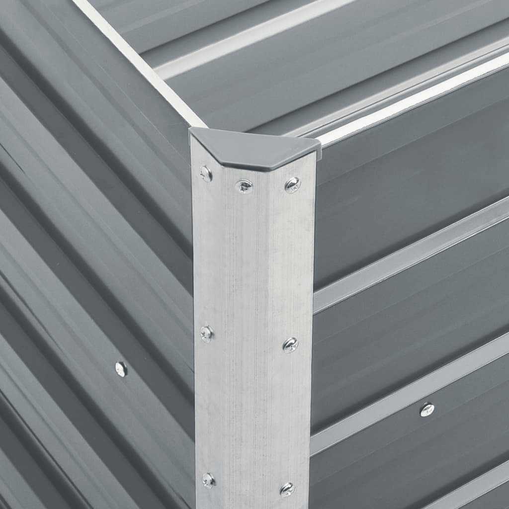 Garten-Hochbeet Verzinkter Stahl 240×40×77 cm Grau Pflanzbeet Pflanzkübel