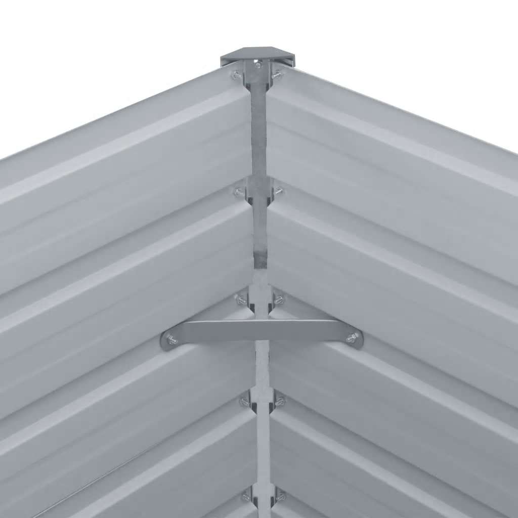 Garten-Hochbeet Verzinkter Stahl 240×40×77 cm Grau Pflanzbeet Pflanzkübel