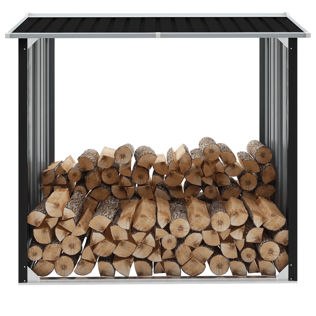 Brennholzlager verzinkter Stahl 172x91x154 cm Anthrazit Holzlager Feuerholz