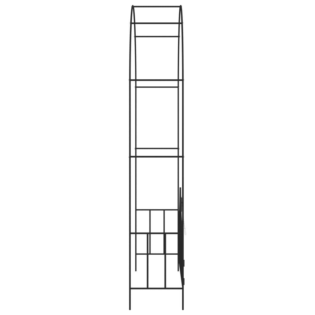Rosenbogen mit Tor Torbogen Schwarz 238 cm Eisen Gartentor Rankgitter