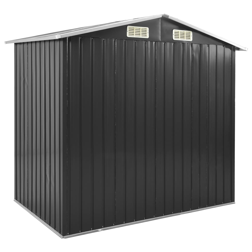 Gartenhaus Geräteschuppen Regal Anthrazit 205x130x183 cm Eisen