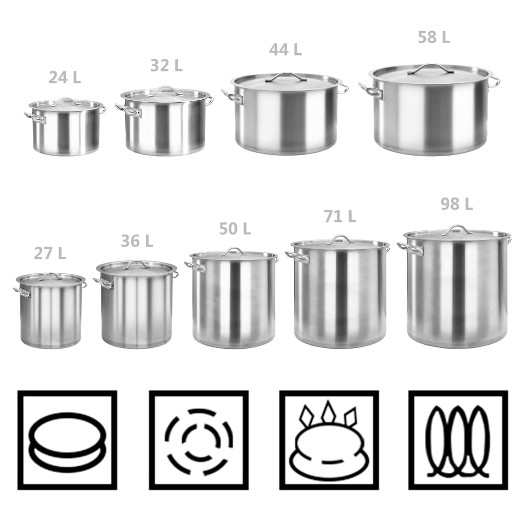 Suppentopf XXL 23 Liter 35x22 cm Edelstahl groß mit Deckel und Griffen Topf