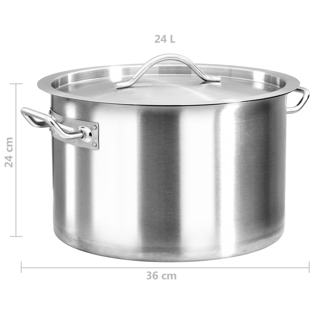 Suppentopf XXL 23 Liter 35x22 cm Edelstahl groß mit Deckel und Griffen Topf