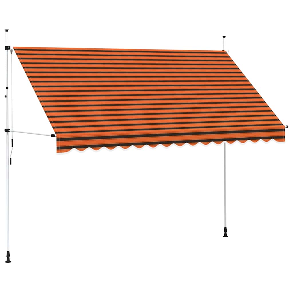Einziehbare Markise Handkurbel 350 cm Orange Braun Sonnenmarkise Sonnenschutz