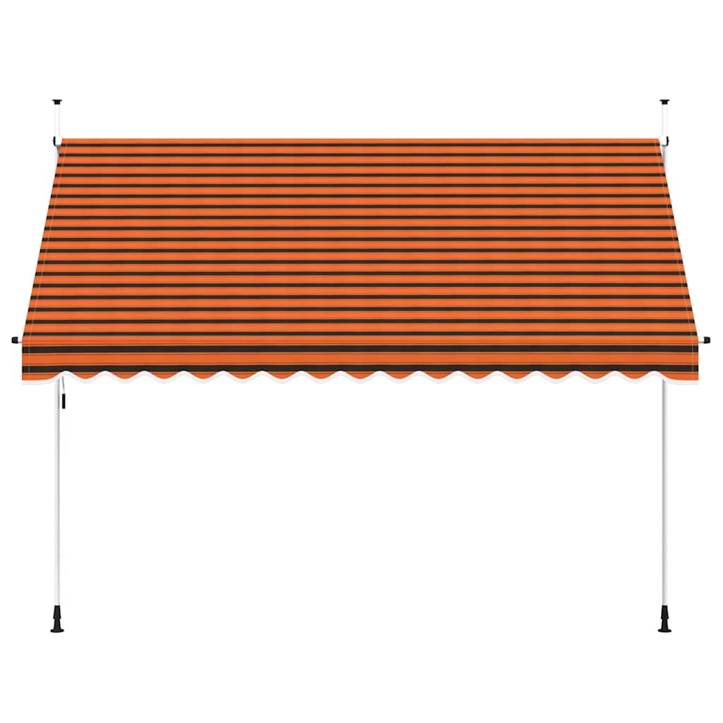 Einziehbare Markise Handkurbel 350 cm Orange Braun Sonnenmarkise Sonnenschutz