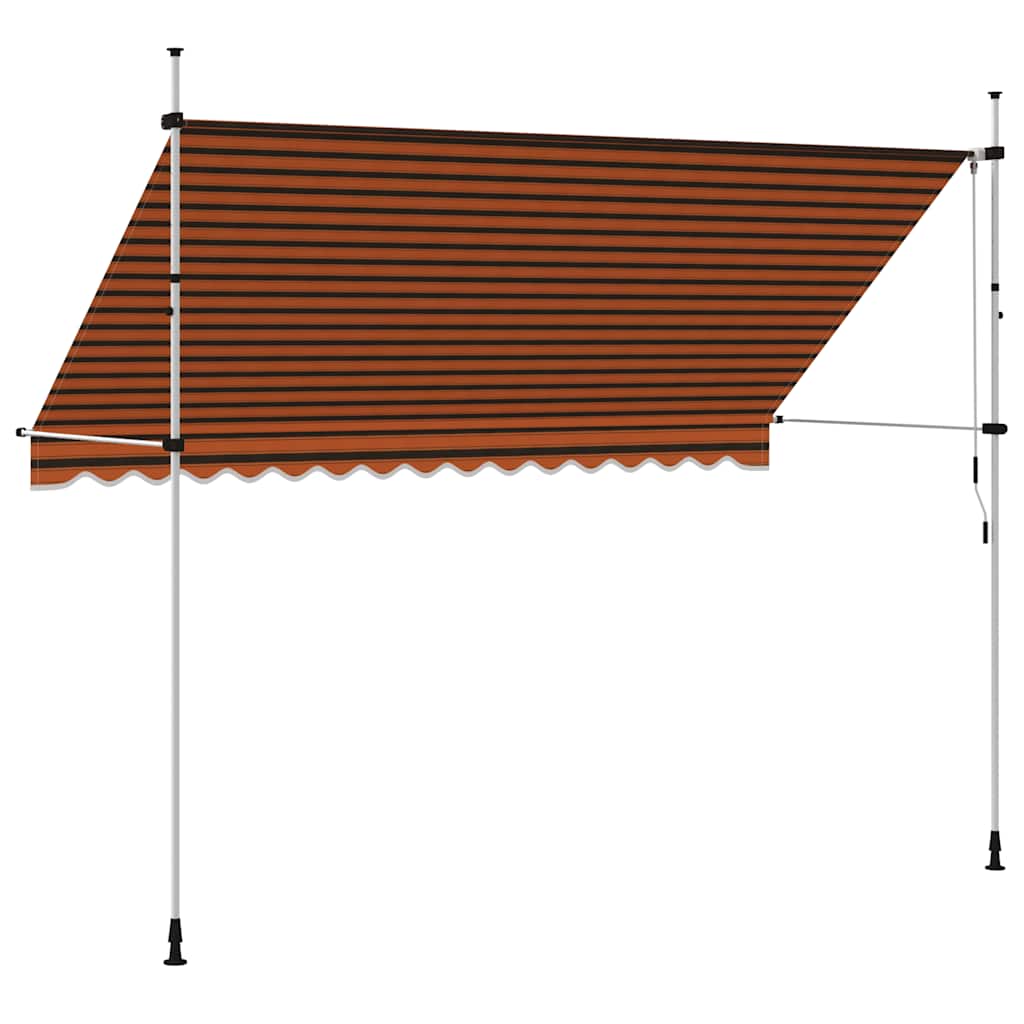 Einziehbare Markise Handkurbel 350 cm Orange Braun Sonnenmarkise Sonnenschutz