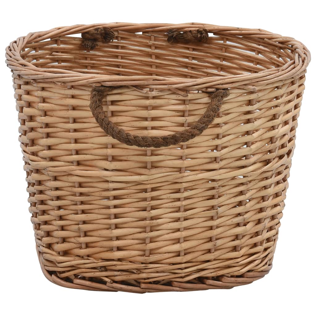Holzkorb mit Tragegriffen 58×42×29 cm Natur Weidekorb Braun Erntekorb