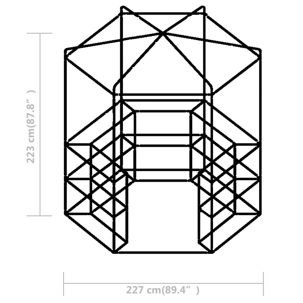 Gewächshaus mit Regalen Stahl 227 x 223 cm Foliengewächshaus Treibhaus Grün