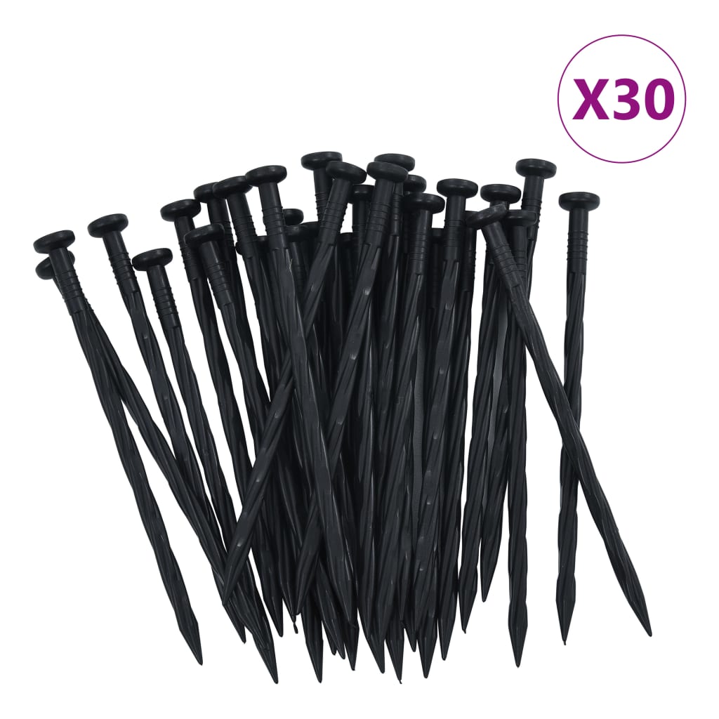 Rasenkante flexibel 30 Nägel 1000 x 5 cm Schwarz 10m Beeteinfassung