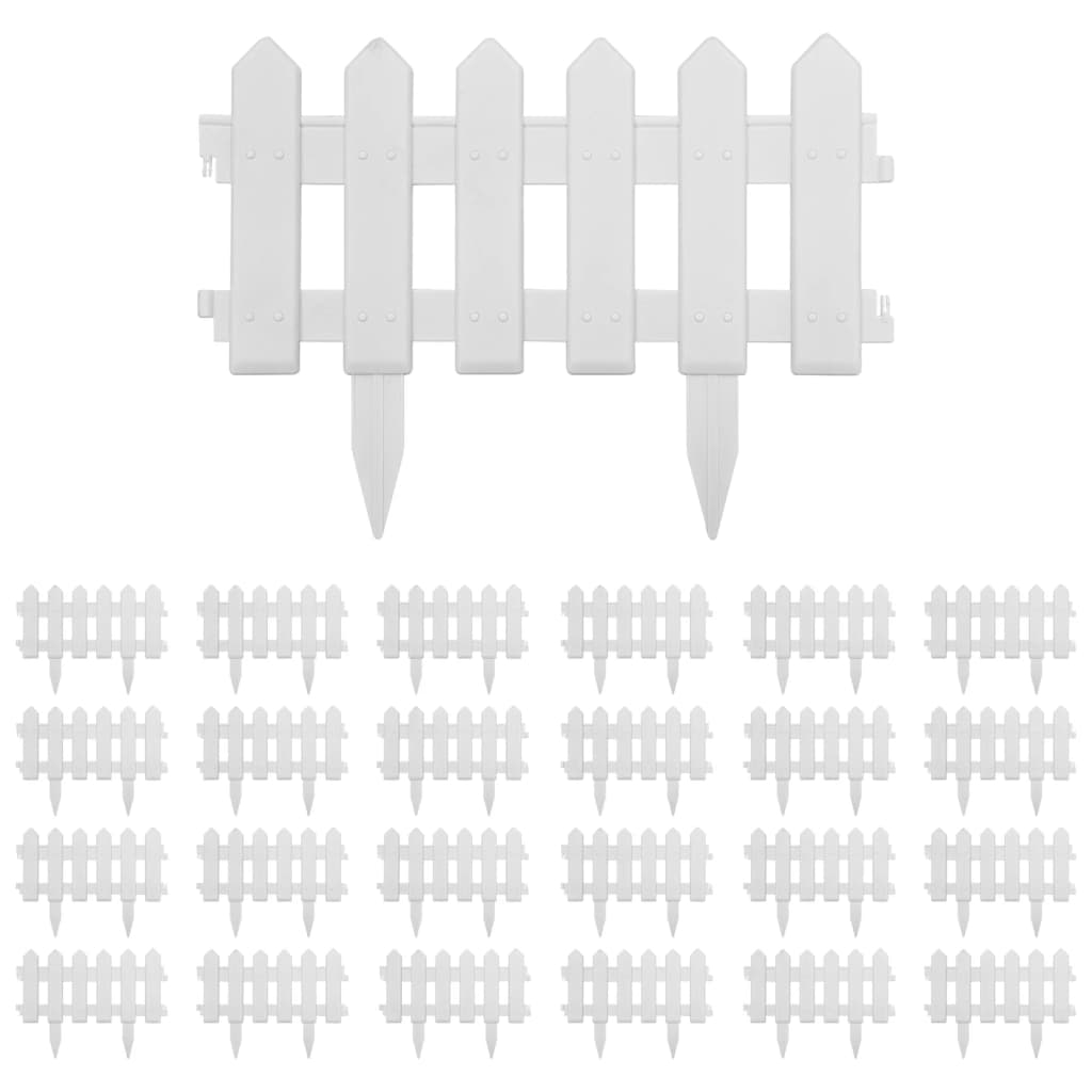 Rasenkanten 25 Stk. Weiß 10 m PP Gesamt 10 x 29 m Beeteingrenzung