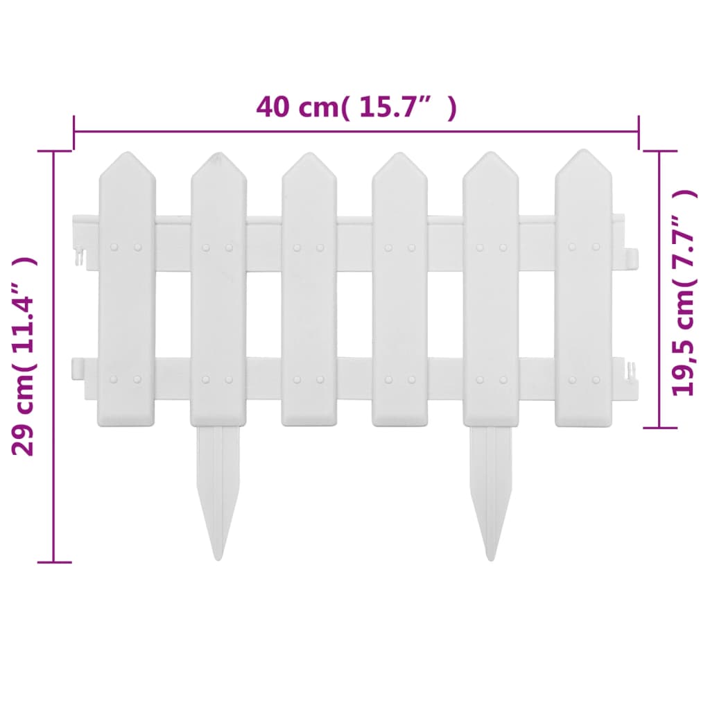 Rasenkanten 25 Stk. Weiß 10 m PP Gesamt 10 x 29 m Beeteingrenzung
