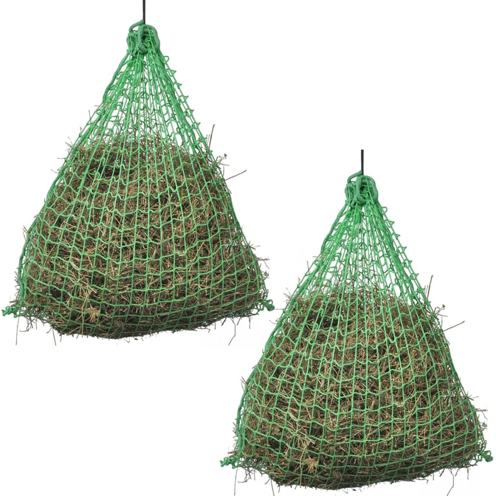 Hay nets, 4 pieces, round, 0.75 x 0.5 m, PP feed net for ponies and horses