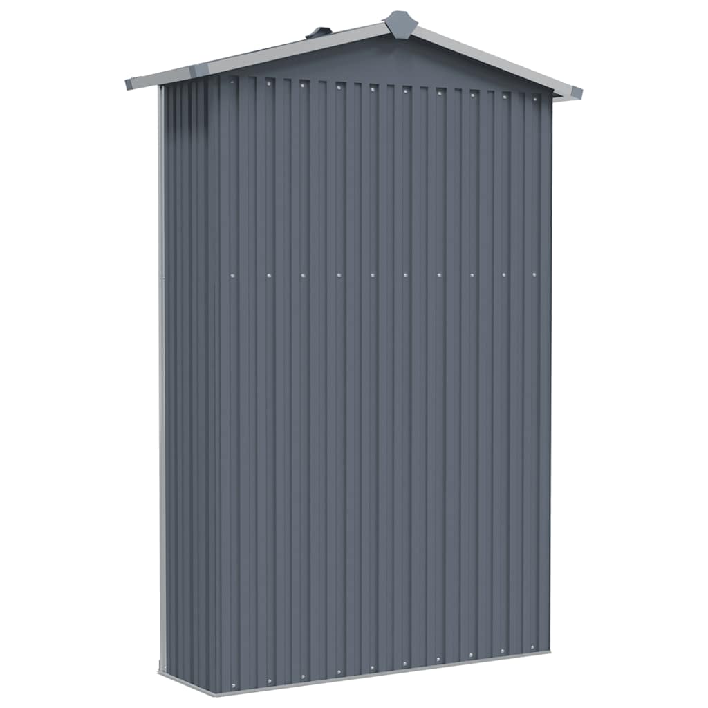 Gerätehaus grau 107,5x46x183 cm Stahl verzinkt Geräteschuppen Garten Werkzeug