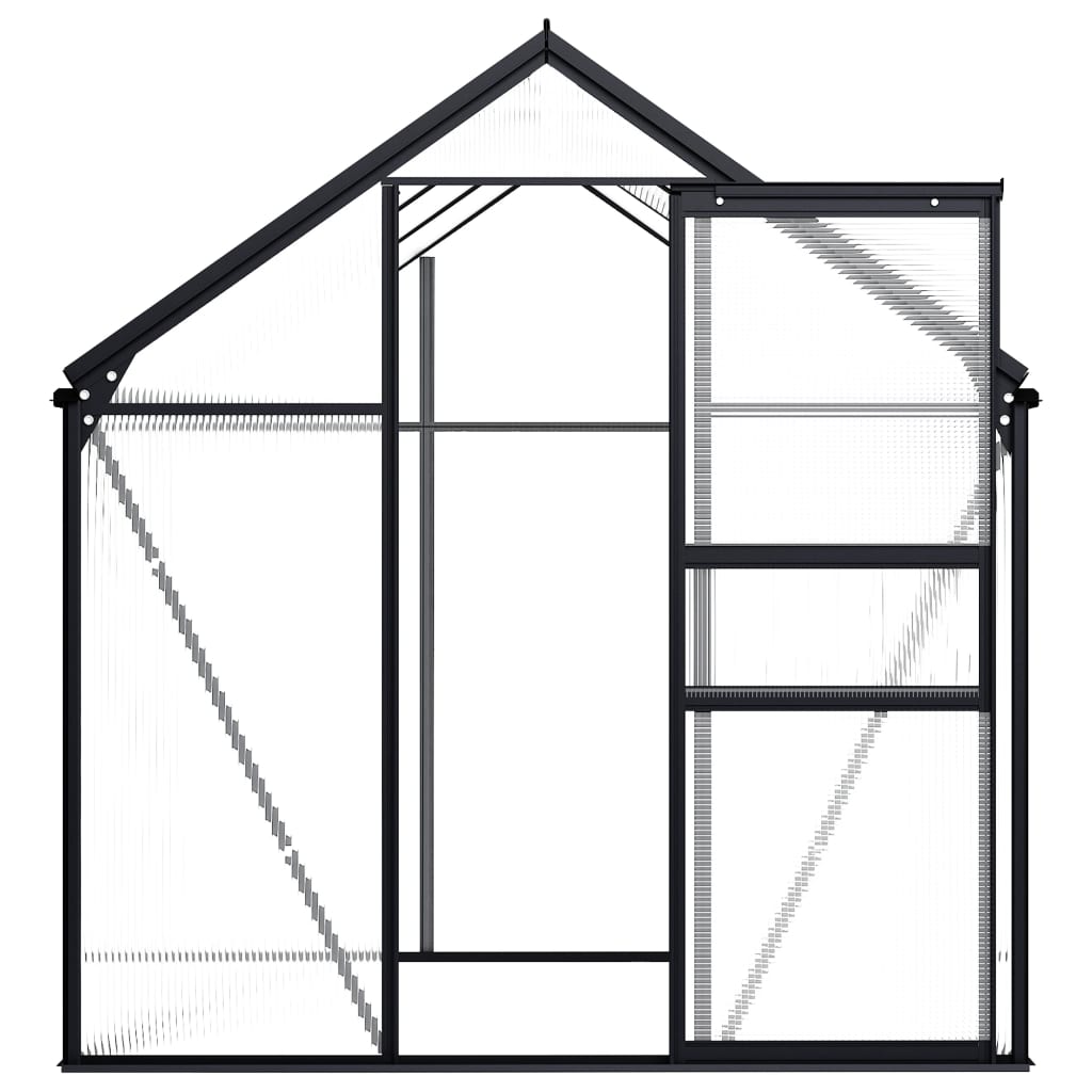 Gewächshaus Anthrazit Aluminium 3,61 m² Treibhaus Alu Schwarz