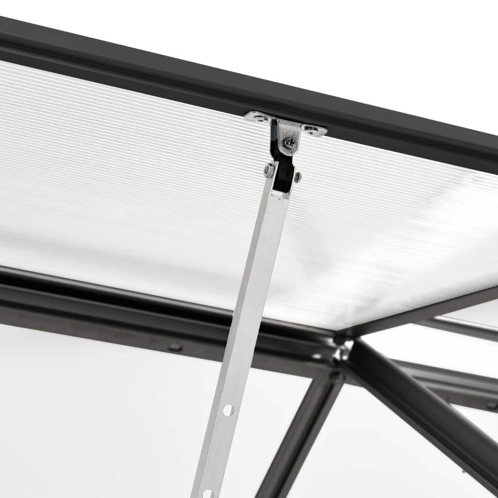 Gewächshaus Anthrazit Aluminium 3,61 m² Treibhaus Alu Schwarz