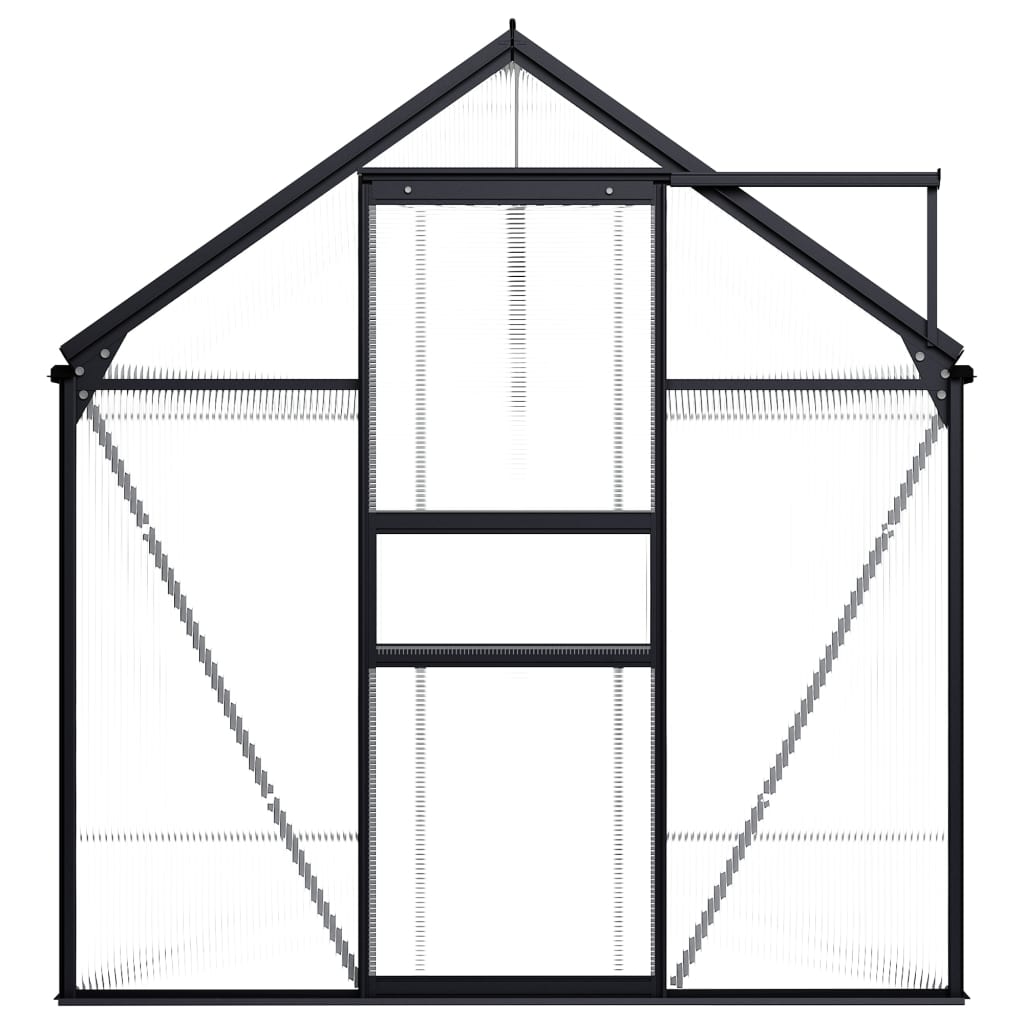 Gewächshaus Anthrazit Aluminium 7,03 m² Polycarbonatplatten