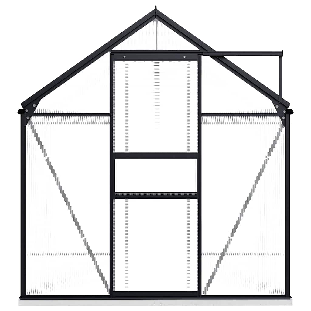 Gewächshaus mit Fundamentrahmen Anthrazit Aluminium 5,89 m³ Polycarbonat