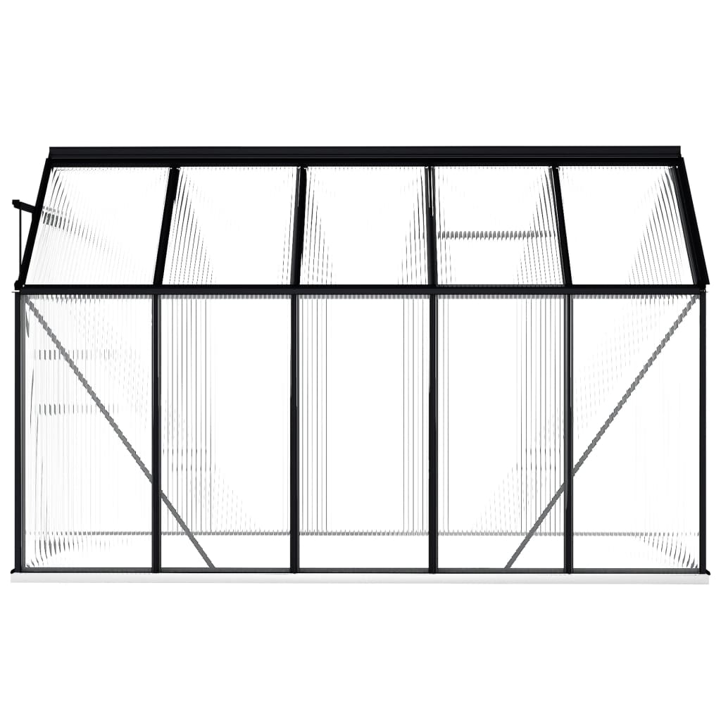 Gewächshaus mit Fundamentrahmen Anthrazit Aluminium 5,89 m³ Polycarbonat