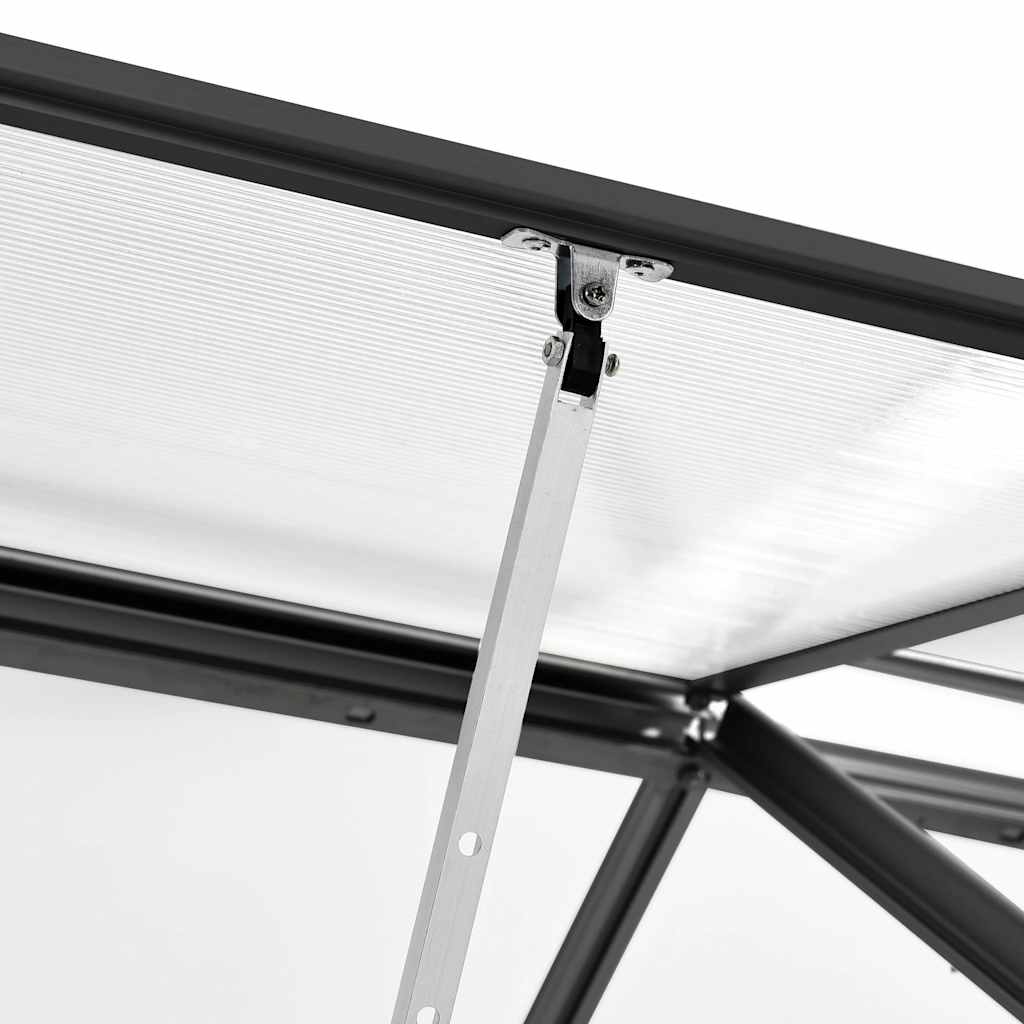 Gewächshaus mit Fundamentrahmen Anthrazit Aluminium 5,89 m³ Polycarbonat