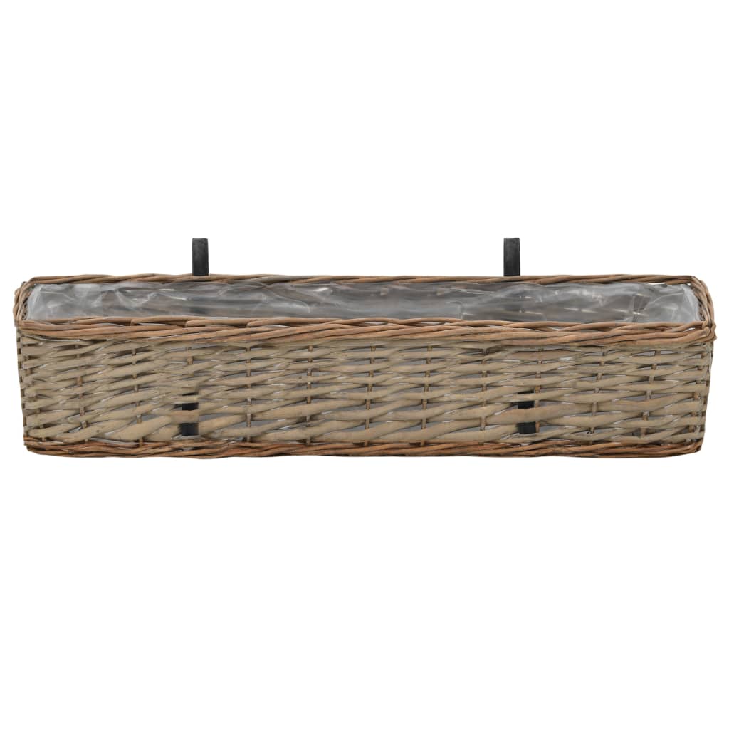 Balkon-Blumenkasten 2 Stk. Weide Balkonkasten 80x20x15 cm braun