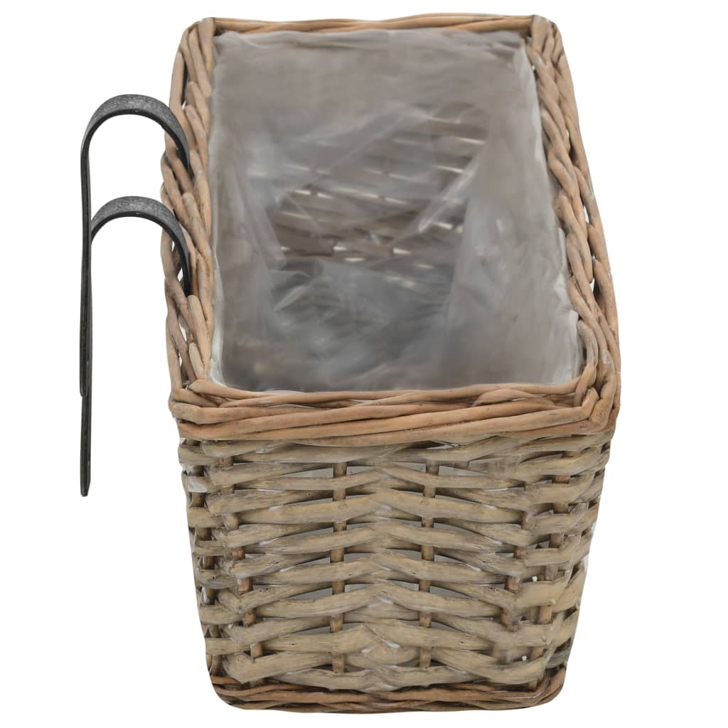 Balkon-Blumenkasten 2 Stk. Weide Balkonkasten 80x20x15 cm braun