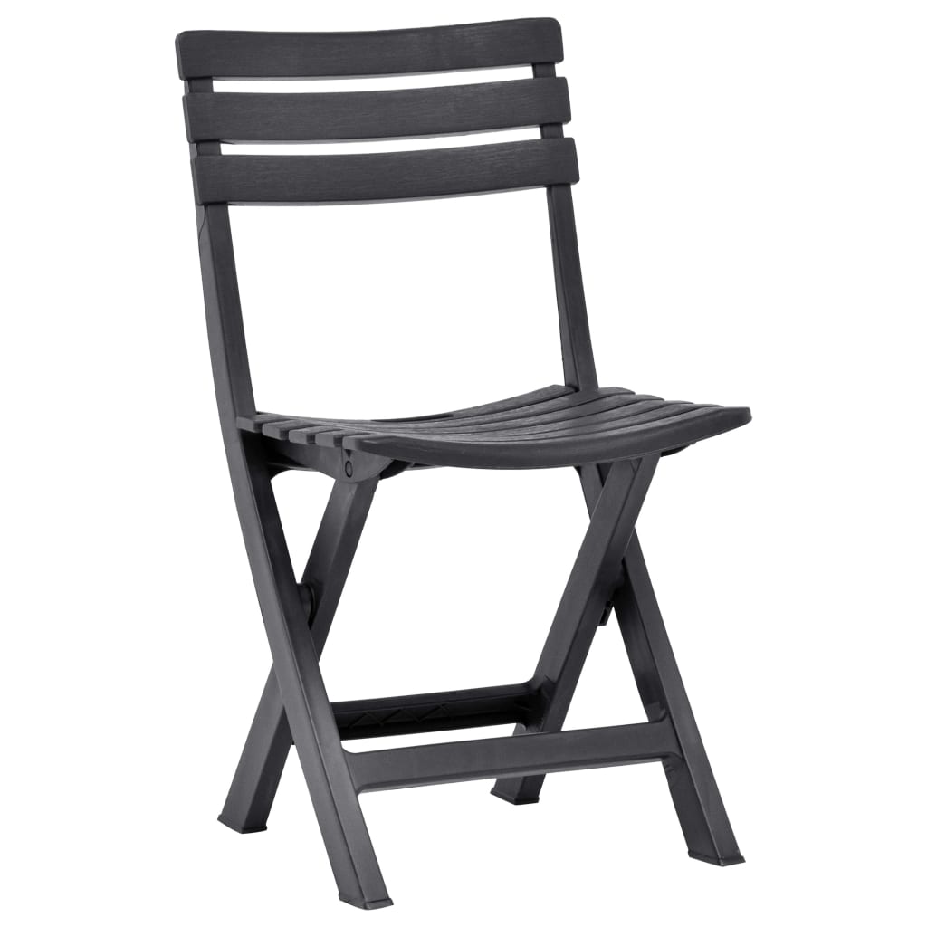 Klappbare Gartenstühle 2 Stk. Kunststoff Anthrazit klappbar Bistrostühle