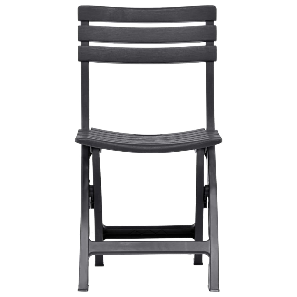 Klappbare Gartenstühle 2 Stk. Kunststoff Anthrazit klappbar Bistrostühle