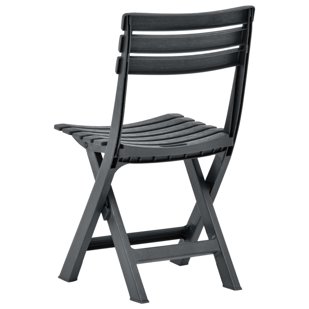 Klappbare Gartenstühle 2 Stk. Kunststoff Anthrazit klappbar Bistrostühle