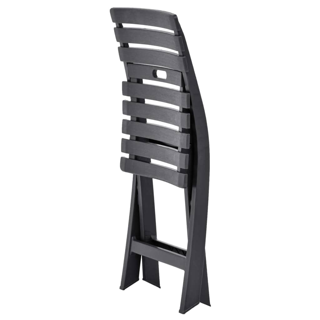 Klappbare Gartenstühle 2 Stk. Kunststoff Anthrazit klappbar Bistrostühle