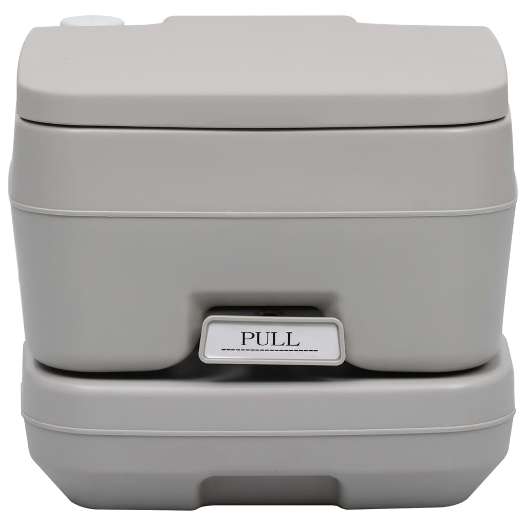 Tragbare Campingtoilette Grau 10 + 10 L mobiles WC 200kg Balgpumpe Klo