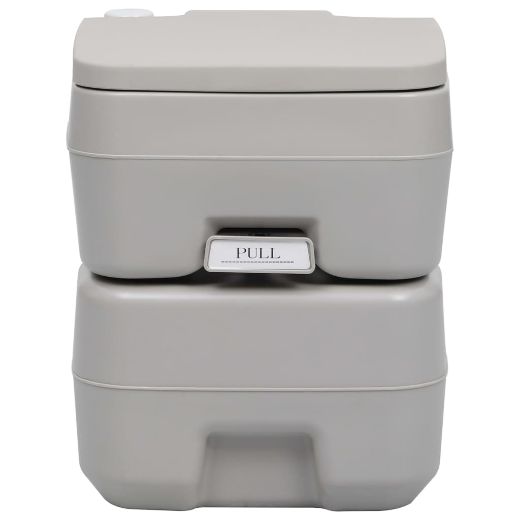 Tragbare Campingtoilette Grau 20 Liter Fassungsvermögen 10 Liter Spülwassertank
