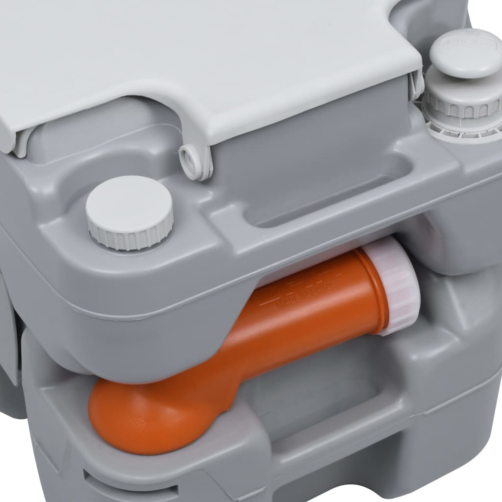 Tragbare Campingtoilette Grau 20 Liter Fassungsvermögen 10 Liter Spülwassertank