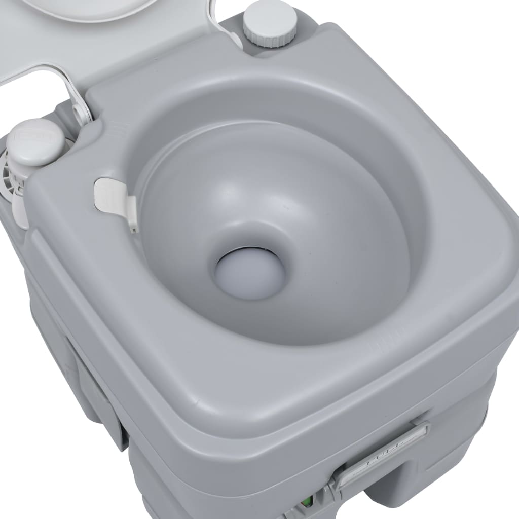 Tragbare Campingtoilette Grau 20 Liter Fassungsvermögen 10 Liter Spülwassertank