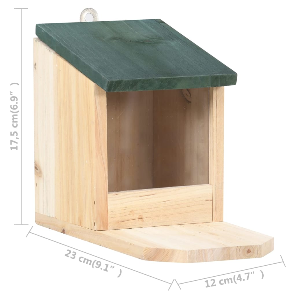 Eichhörnchen Futterhäuser 4 Stk. Tannenholz 12x23x17,5cm Eichkatzerl Braun