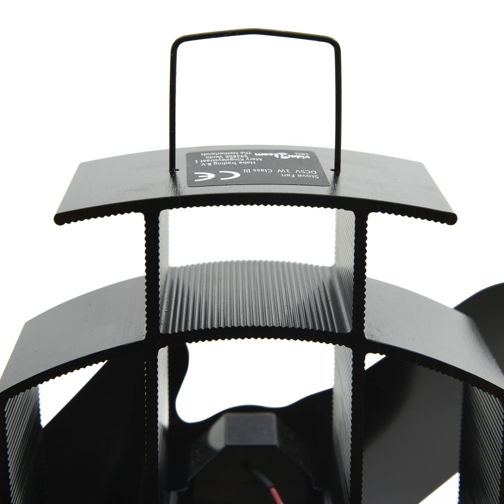 Kaminofen Ventilator Kaminventilator 2 Blätter Schwarz stromlos wärmebetrieben