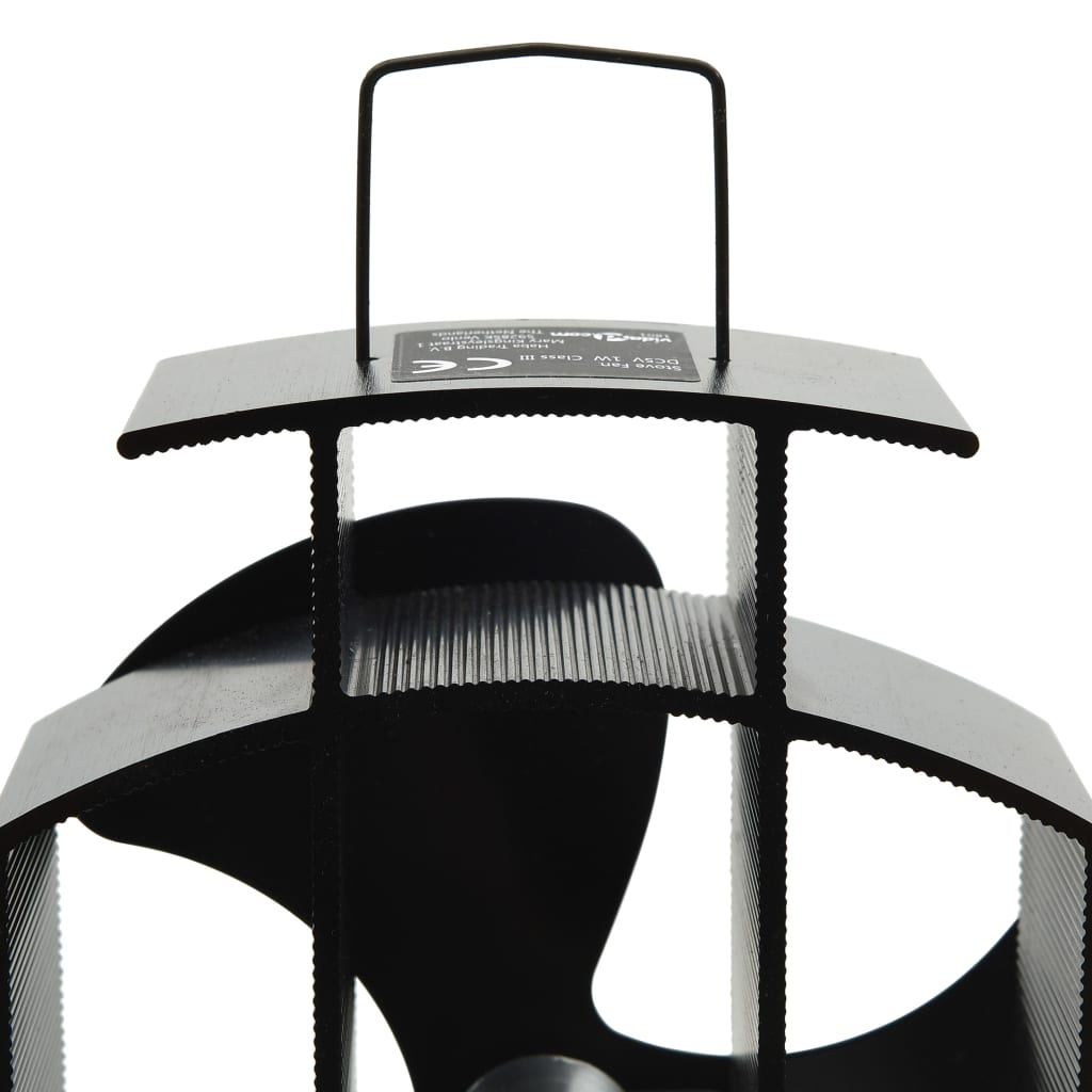 Kaminofen Ventilator Kaminventilator 3 Blätter Schwarz stromlos Wärmeverteiler