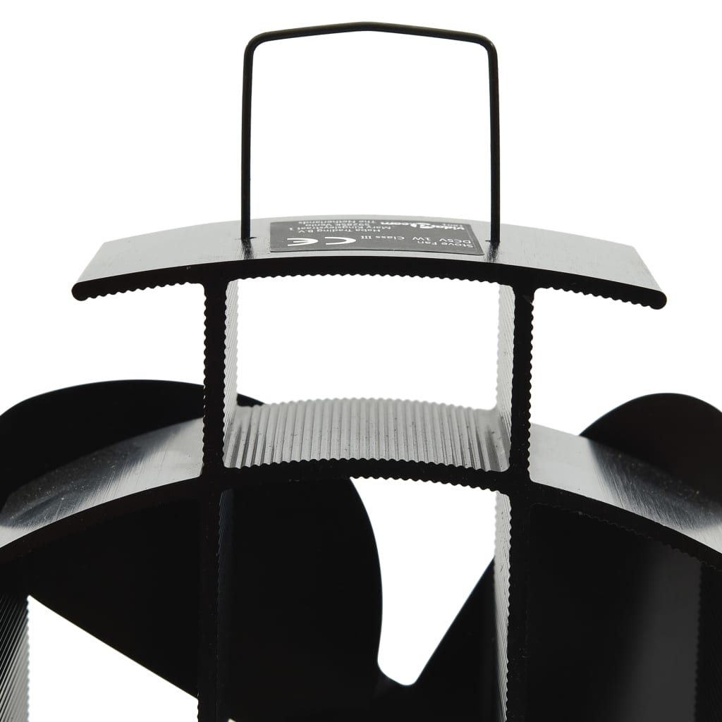 Kaminofen Ventilator Kaminventilator 4 Blätter Schwarz stromlos wärmebetrieben