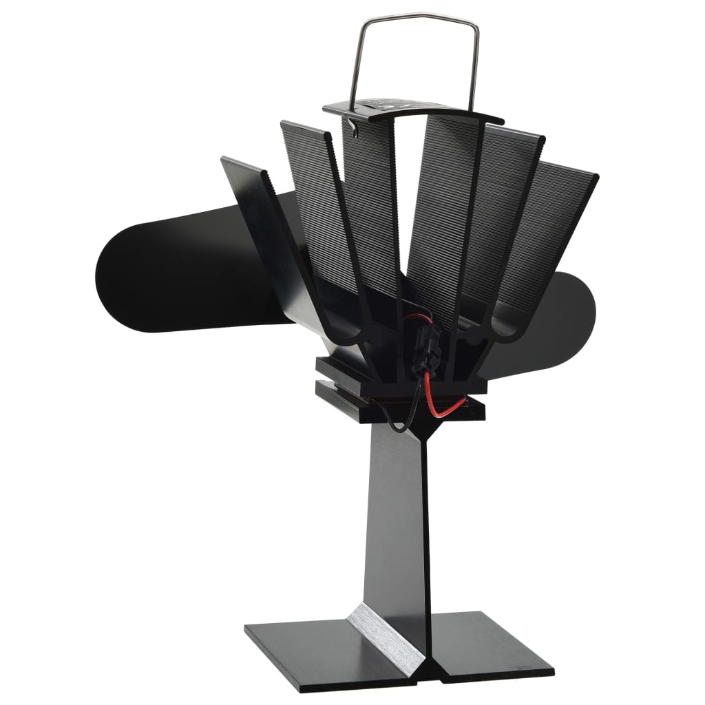 Kaminofen Ventilator Kaminventilator 2 Blätter Schwarz wärmebetrieben stromlos