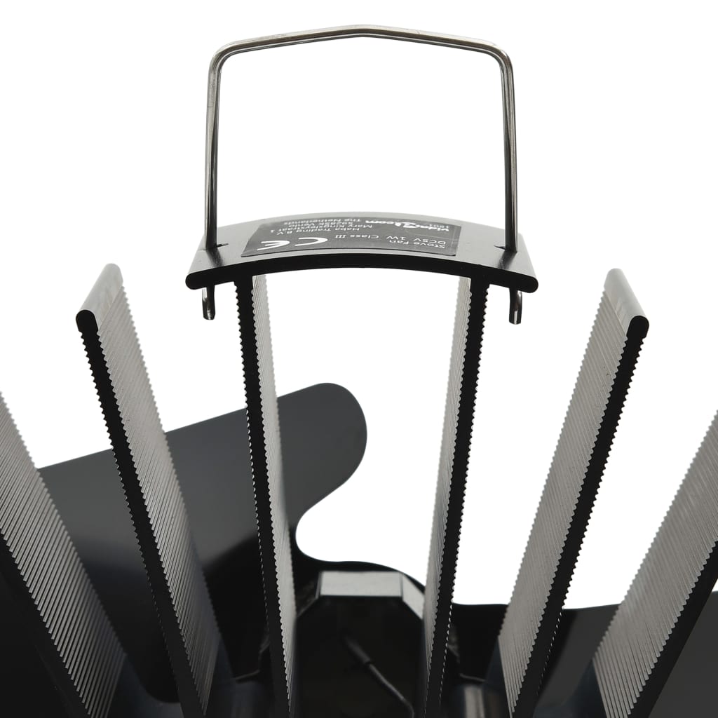 Kaminofen Ventilator Kaminventilator 2 Blätter Schwarz wärmebetrieben stromlos