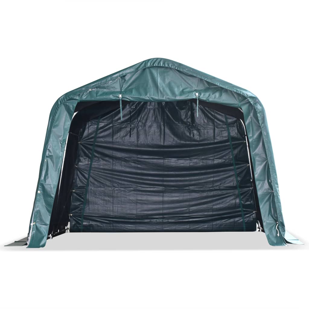 Weidezelt Lagerzelt mobiler Unterstand PVC 550 g/m² 3,3×3,2 m Dunkelgrün Stall
