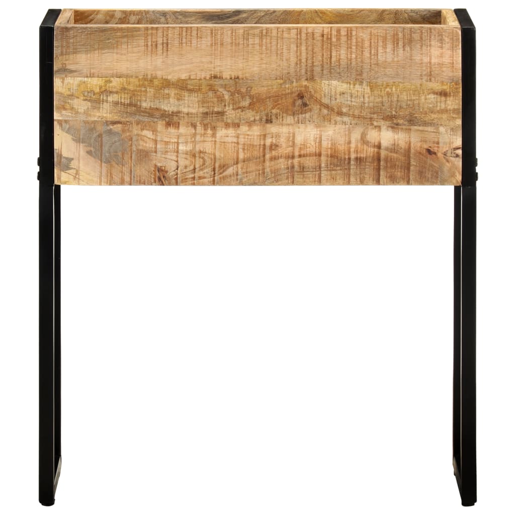 Hochbeet Pflanzkübel 60x20x68 cm Mangoholz Holz Stahlgestell Garten-Beet Blumenkübel