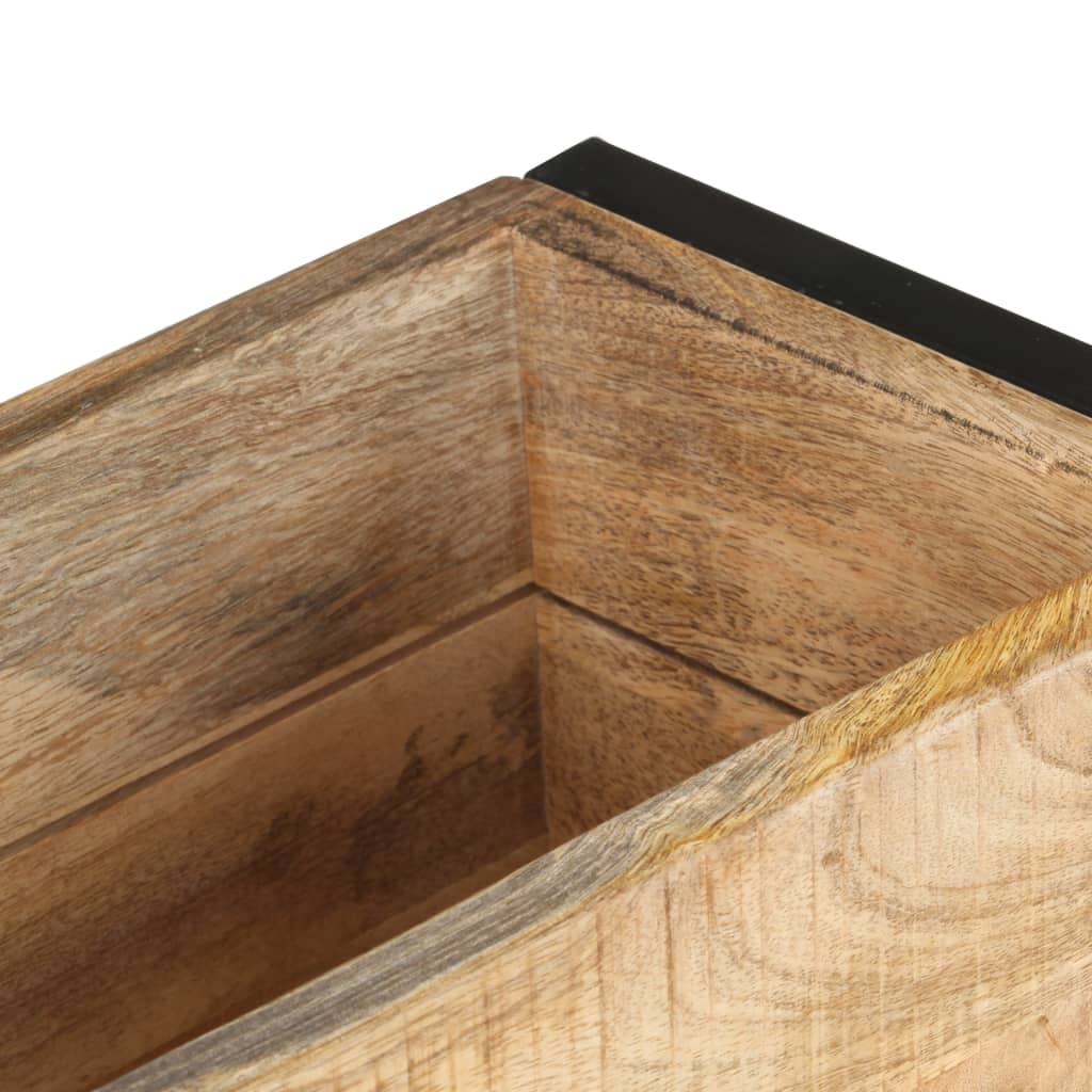 Hochbeet Pflanzkübel 60x20x68 cm Mangoholz Holz Stahlgestell Garten-Beet Blumenkübel