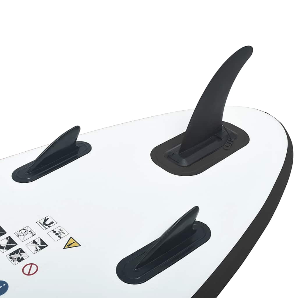 SUP Stand Up Paddle Board Set Schwarz Weiß 330 cm Surfboard aufblasbar