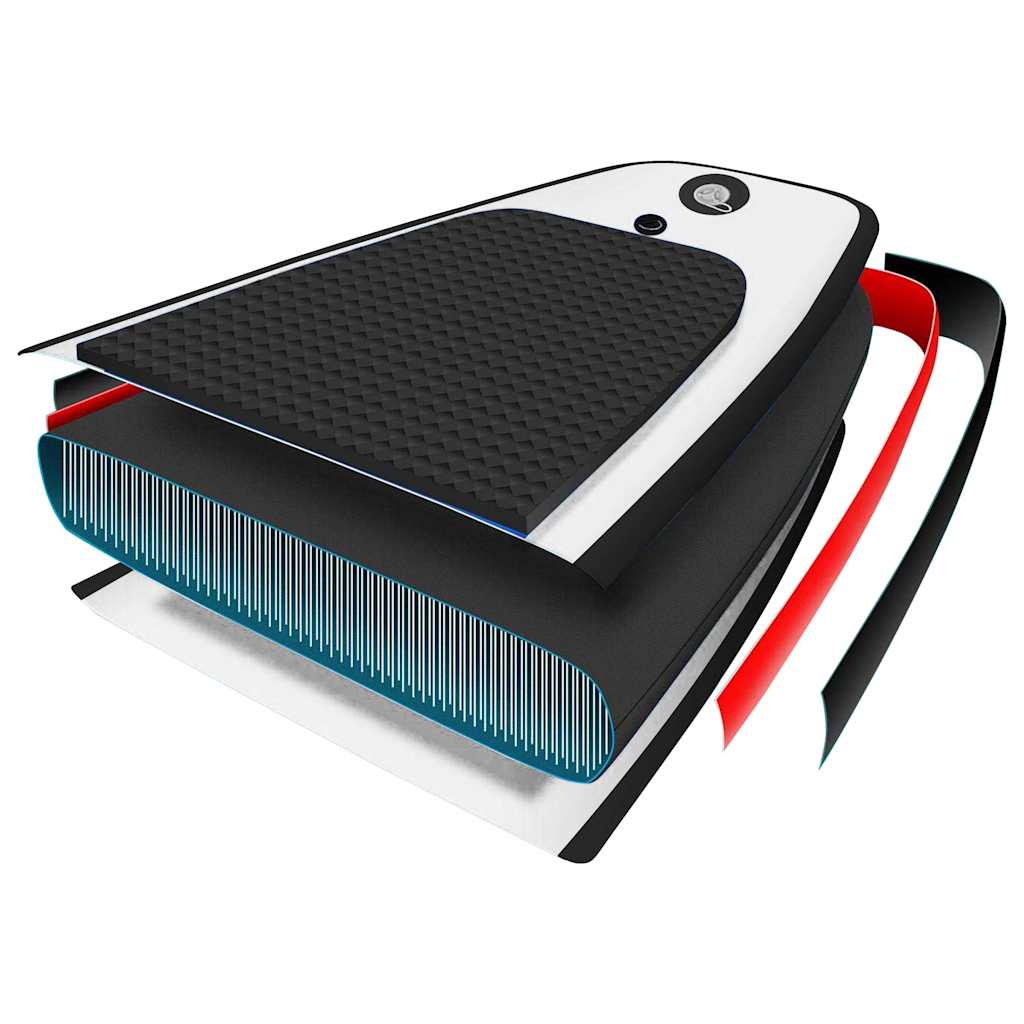 SUP Stand Up Paddle Board Set Schwarz Weiß 330 cm Surfboard aufblasbar