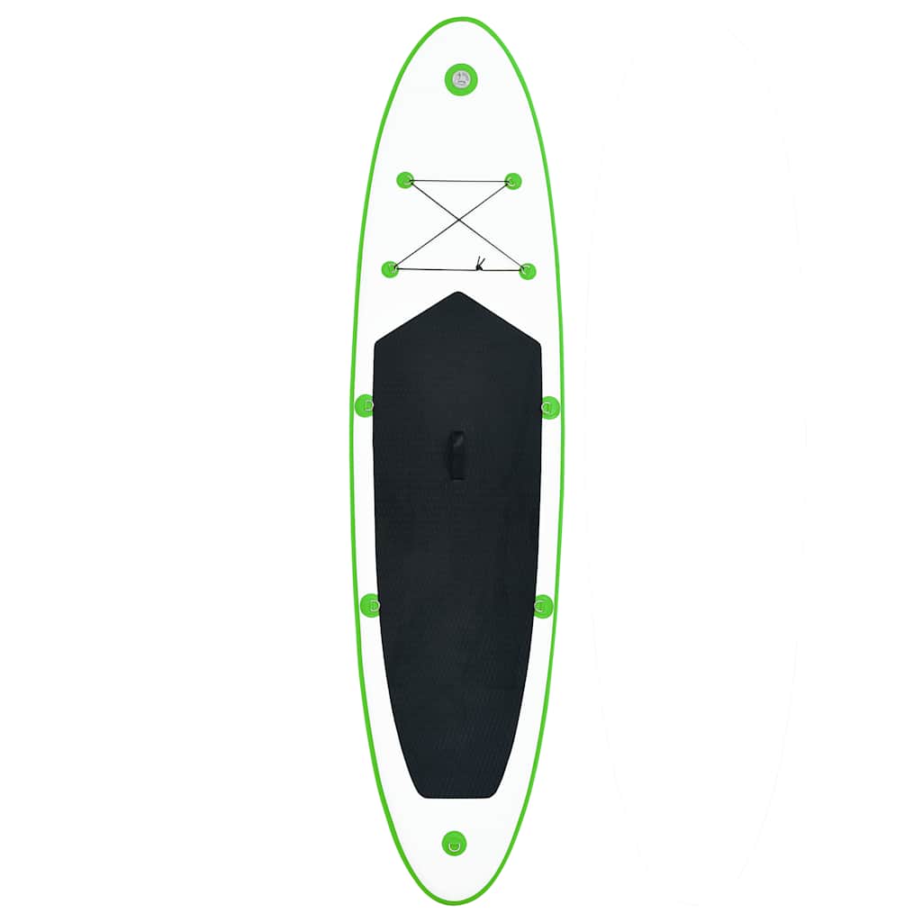 Stand Up Paddle Board Set aufblasbar Grün Weiß SUP Surfboard Paddel 330 cm
